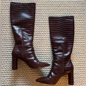 Brown Croc Tall boots